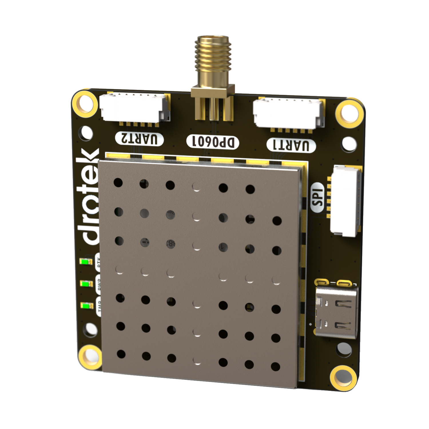 Siderion DP0601 ZED-F9P RTK GNSS receiver module iso view